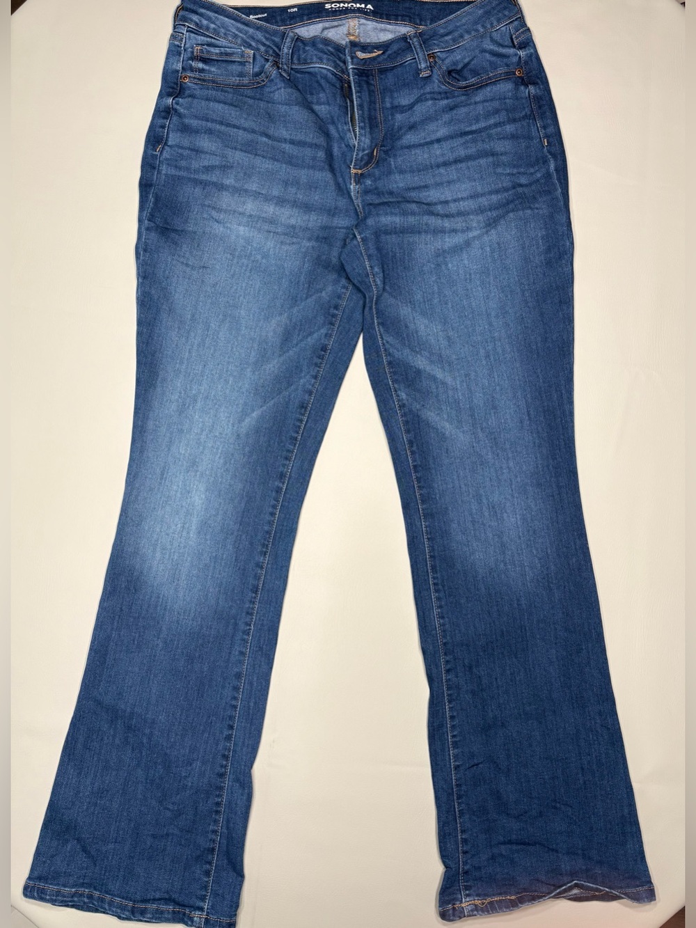 Women’s Mid-Rise Curvy Bootcut Jeans - Deep Blue Wash - 10R